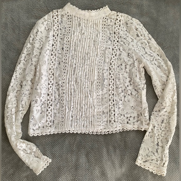 bebe Tops - Bebe White Lace Detail Top